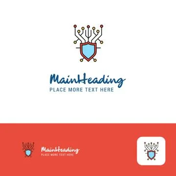 Creative Cyber security  Logo Design. Flat color Logo place for Tagline. Vect Stock Illustration