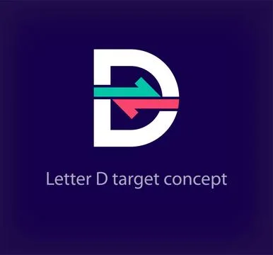 Creative D letter arrow logo design. Stock Illustration