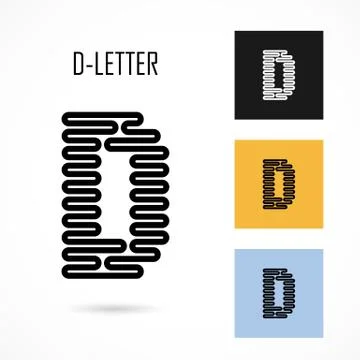 Creative D- letter icon abstract logo design vector template.Creative D- alph Stock Illustration