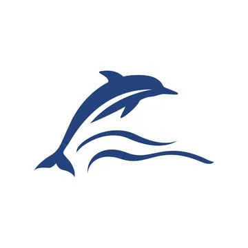 Creative dancing dolphin logo design vector illustrations Stock Illustration