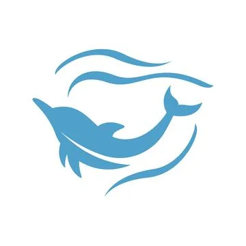 Creative dancing dolphin logo design vector illustrations Stock Illustration