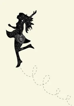 Creative dancing woman Illustrazione stock
