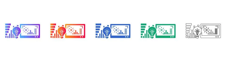 Creative Data Insight Lightbulb Icons Stock-Illustration