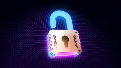 Creative Data Security Concept with Lock Vídeos de archivo 120465469