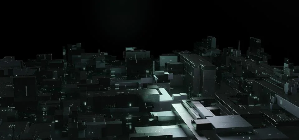 Creative Data Technology Black Colors Futuristic Background 3D Rendering Stock Illustration