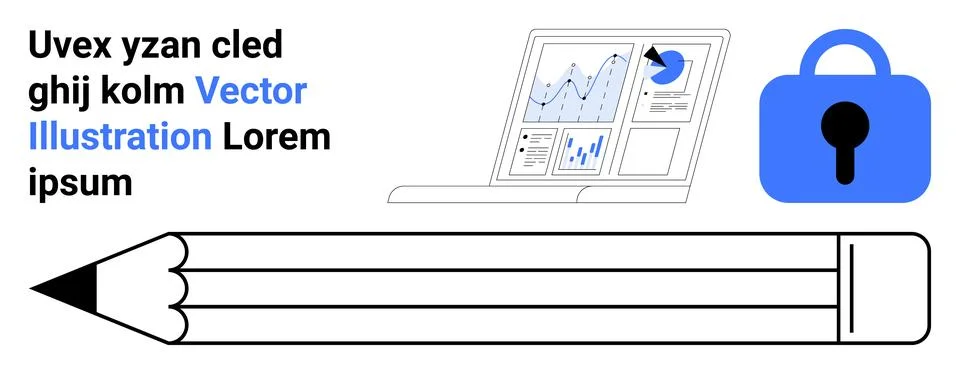 Creative Data Visualization and Security Elements for Digital Marketing Illustrazione stock
