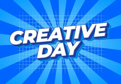 Creative day blue comic text background Stock Illustration