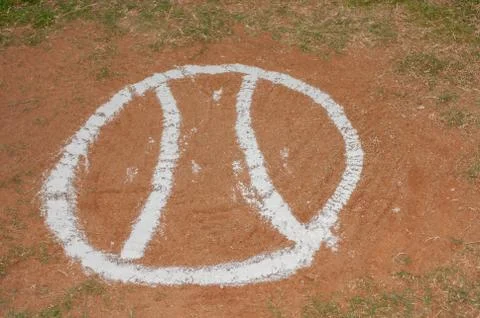 Creative on-deck circle on baseball field. Stock Photos