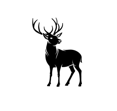 Creative deer silhouette vector Stock Illustration