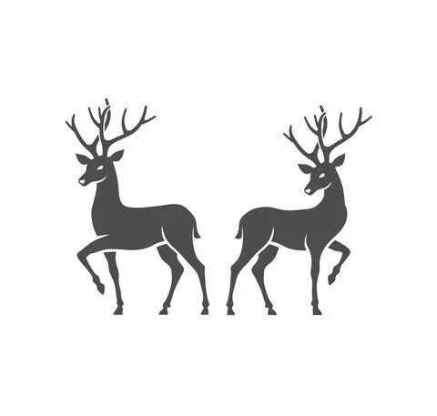 Creative deer silhouette vector Illustrazione stock