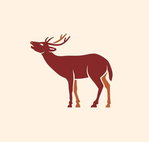 Creative deer silhouette vector Stock Illustration