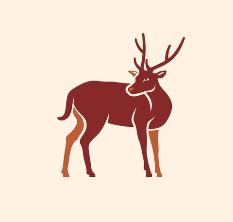 Creative deer silhouette vector Stock Illustration