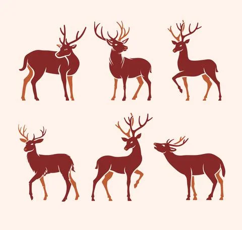 Creative deer silhouette vector Stock Illustration