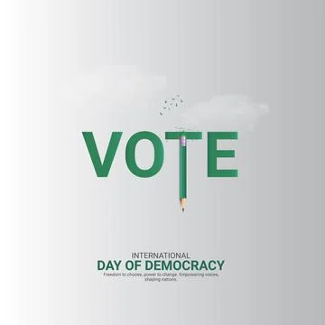 Creative Democracy Day ads design. International Day of Democracy, Celebrat.. Illustrazione stock