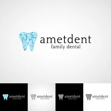 Creative dental logo template. Teethcare icon set. dentist clinic insignia Stock Illustration