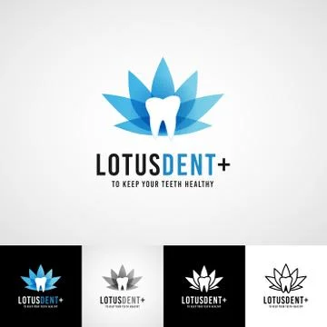 Creative dental vector logo. Teethcare icon set. dentist clinic insignia, oral Stock Illustration