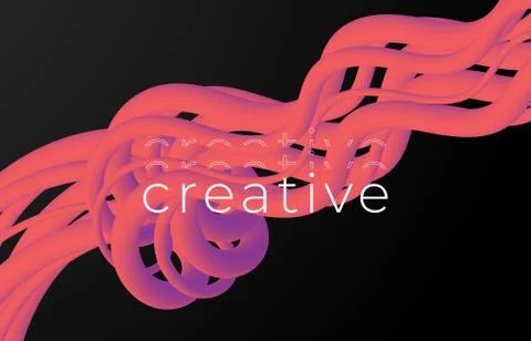 Creative design 3d flow shape. Liquid wave backgrounds. Vector illustration Illustrazione stock