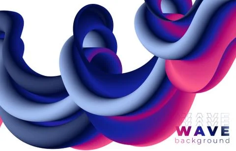 Creative design 3d flow shape. Liquid wave backgrounds. Vector illustration Stock Illustration