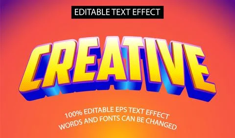 Creative design 3d text effect with lighting Stock Illustration