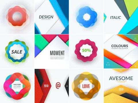 Creative design of abstract vector design elements for graphic template Stock Illustration