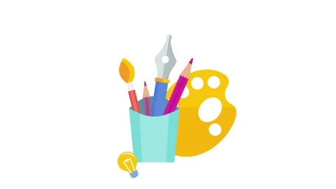 Creative design animated icon. 2D Animation Stock Footage 130770342