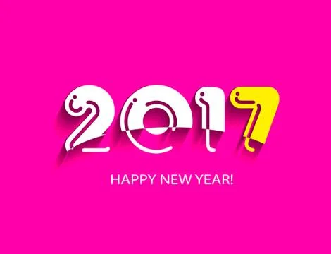 Creative design background with the text Happy New Year 2017. Vector 库存插图