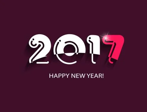 Creative design background with the text Happy New Year 2017. Vector Illustration