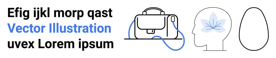 Creative Design with a Backpack, Human Head, and Egg Shape Elements Stock Illustration