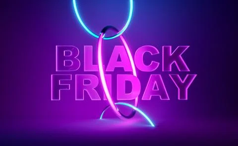 Creative design of Black Friday banner in neon lights Stock Illustration