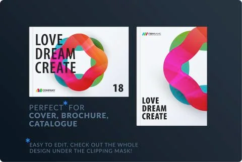 Creative design of brochure set, abstract annual report, horizontal cover Stock Illustration