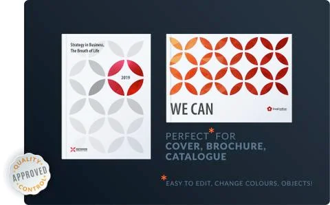 Creative design of brochure set, abstract annual report, horizontal cover, flyer Stock Illustration