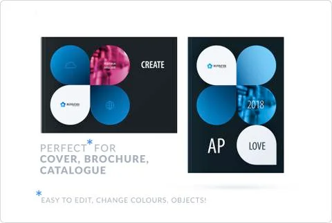 Creative design of business brochure set, abstract horizontal cover Stock Illustration