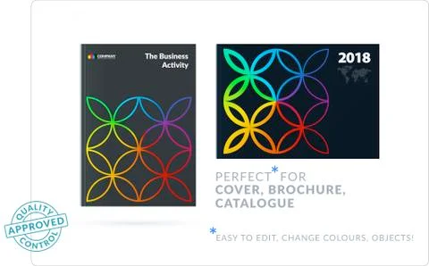 Creative design of business brochure set, abstract horizontal cover layout Stock-Illustration