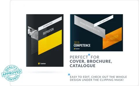 Creative design of business brochure set, abstract horizontal cover layout Stock Illustration