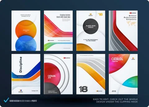 Creative design of business brochure set, abstract horizontal cover layout Stock-Illustration