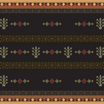 Creative design cloth horizontal pattern. Tribal ethnic ornament seamless pat Stock Illustration