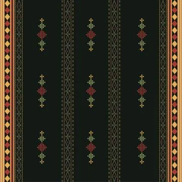 Creative design cloth vertical pattern. Tribal ethnic ornament seamless patte Stock Illustration