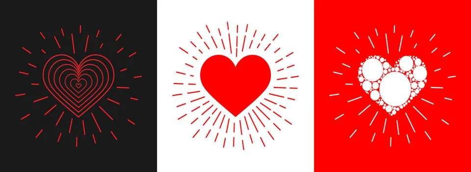 Creative design concept in the form of heart and rays for Valentine s day, mo 스톡 일러스트