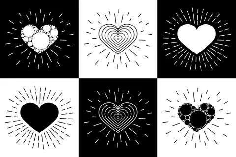 Creative design concept in the form of heart and rays for Valentine's day 스톡 일러스트
