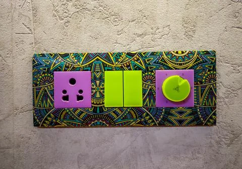 Creative design concepts and patterns for electrical switch boards Foto stock