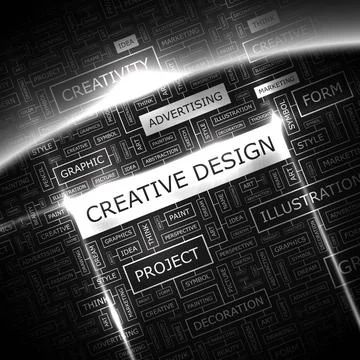 CREATIVE DESIGN CREATIVE DESIGN. Background concept wordcloud illustration... Stock Photos
