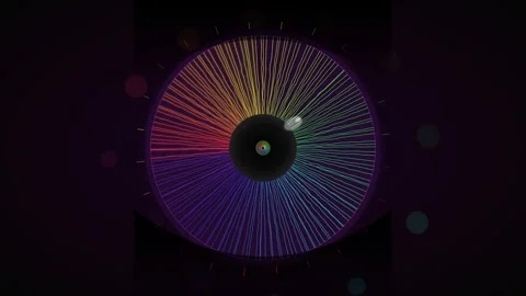 Creative design of an eye with colorful lines and circular shapes Stock Footage 337233934