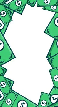 Creative design featuring folded currency notes surrounding a blank central.. 스톡 일러스트