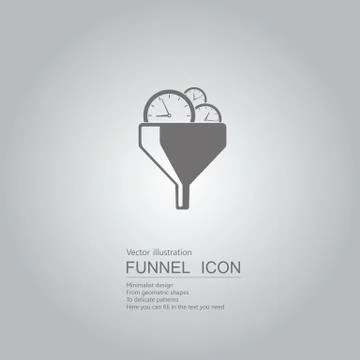 Creative design of the funnel. Isolated on grey background. Stock Illustration