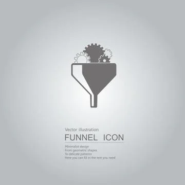 Creative design of the funnel. Isolated on grey background. Stock Illustration