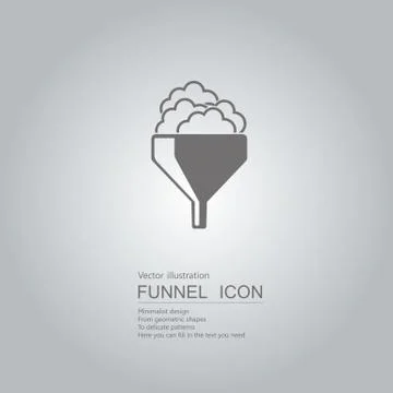 Creative design of the funnel. Isolated on grey background. Illustrazione stock