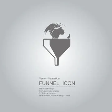 Creative design of the funnel. Isolated on grey background. Illustrazione stock