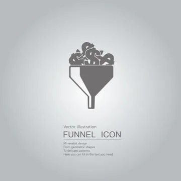 Creative design of the funnel. Isolated on grey background. Stock Illustration