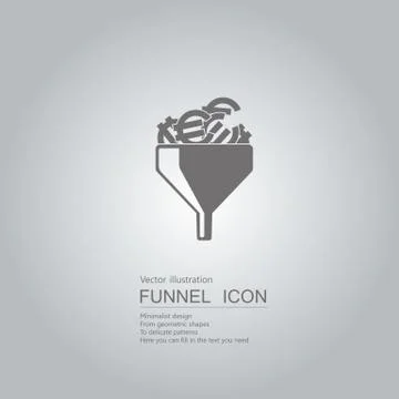Creative design of the funnel. Isolated on grey background. Stock Illustration