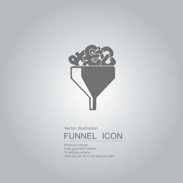 Creative design of the funnel. Isolated on grey background. Stock Illustration